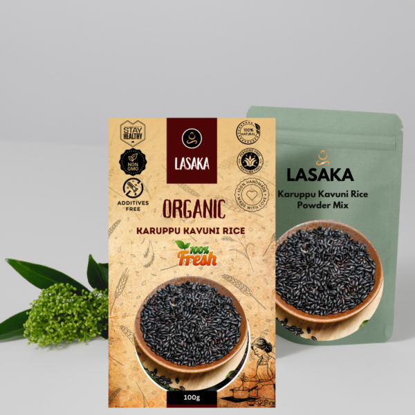 Lasaka Ancient Karuppu Kavuni Grain | Black rice | Organic Karuppu Kavuni Rice | Traditional Balck rice | Diabetic Rice (100g)