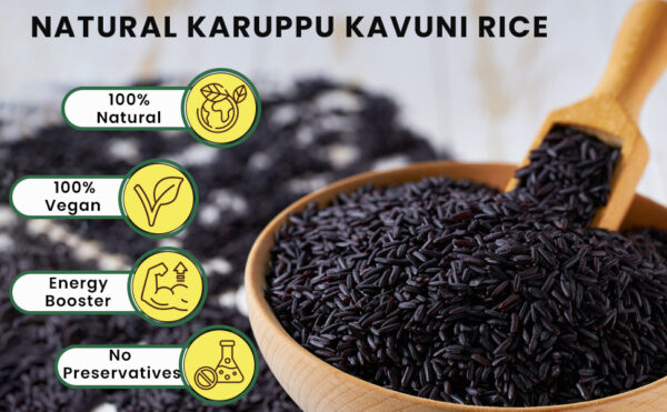 Lasaka Ancient Karuppu Kavuni Grain | Black rice | Organic Karuppu Kavuni Rice | Traditional Balck rice | Diabetic Rice (100g)